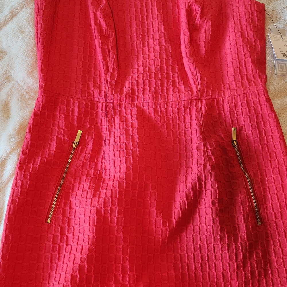 Liz Claiborne Orange Sheath Strapless Midi Dress